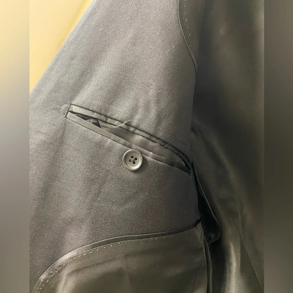 Banana Republic Men’s Black Suit Jacket Blazer Sz 38R 100% Wool - Picture 11 of 15